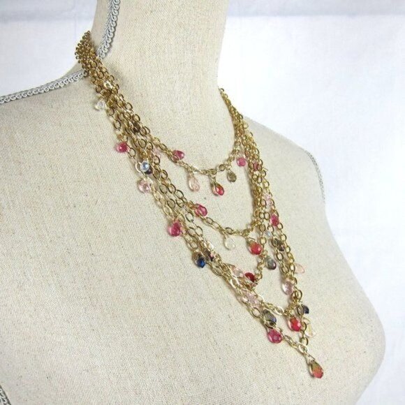 Chico's Delicate Look Jeweled Multi-Row Necklace - Picture 4 of 7